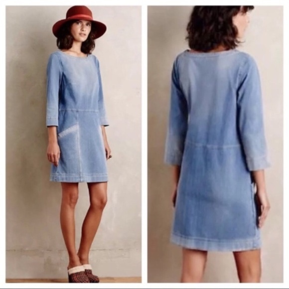Ag Adriano Goldschmied Dresses & Skirts - ANTHROPOLOGIE Faded Blue Denim Shift Dress by AG Adriano Goldschmied NWT